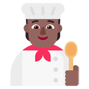 Emoji 🧑🏾‍🍳 Persona Che Cucina: Carnagione Abbastanza Scura su Microsoft Windows 11 November 2021 Update.
