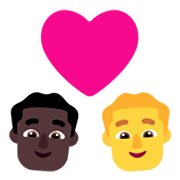 👨🏿‍❤️‍👨 Emoji Casal Apaixonado - Homem: Pele Escura, Homem na Microsoft Windows 11 November 2021 Update.