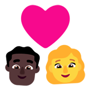 👨🏿‍❤️‍👩 Emoji Casal Apaixonado - Homem: Pele Escura, Mulher na Microsoft Windows 11 November 2021 Update.
