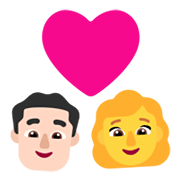 Emoji 👨🏻‍❤️‍👩 Coppia Con Cuore - Uomo: Carnagione Chiara, Donna su Microsoft Windows 11 November 2021 Update.