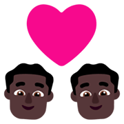 👨🏿‍❤️‍👨🏿 Emoji Casal Apaixonado - Homem: Pele Escura, Homem: Pele Escura na Microsoft Windows 11 November 2021 Update.