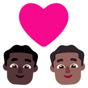 Emoji 👨🏿‍❤️‍👨🏾 Coppia Con Cuore - Uomo: Carnagione Scura, Uomo: Carnagione Abbastanza Scura su Microsoft Windows 11 November 2021 Update.