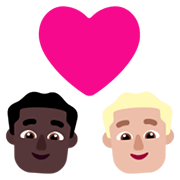 Emoji 👨🏿‍❤️‍👨🏼 Coppia Con Cuore - Uomo: Carnagione Scura, Uomo: Carnagione Abbastanza Chiara su Microsoft Windows 11 November 2021 Update.