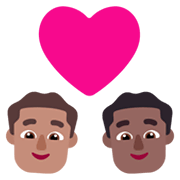 Emoji 👨🏽‍❤️‍👨🏾 Coppia Con Cuore - Uomo: Carnagione Olivastra, Uomo: Carnagione Abbastanza Scura su Microsoft Windows 11 November 2021 Update.