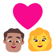 👨🏽‍❤️‍👩 Emoji Casal Apaixonado - Homem: Pele Morena, Mulher na Microsoft Windows 11 November 2021 Update.