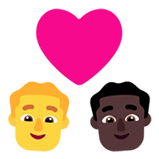 Emoji 👨‍❤️‍👨🏿 Coppia Con Cuore - Uomo, Uomo: Carnagione Scura su Microsoft Windows 11 November 2021 Update.