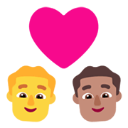 Émoji 👨‍❤️‍👨🏽 Couple Avec Cœur - Homme, Homme: Peau Légèrement Mate sur Microsoft Windows 11 November 2021 Update.