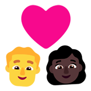 👨‍❤️‍👩🏿 Emoji Casal Apaixonado - Homem, Mulher: Pele Escura na Microsoft Windows 11 November 2021 Update.