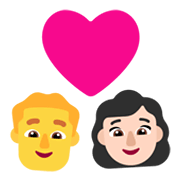 Emoji 👨‍❤️‍👩🏻 Coppia Con Cuore - Uomo, Donna: Carnagione Chiara su Microsoft Windows 11 November 2021 Update.