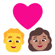 Emoji 👨‍❤️‍👩🏽 Coppia Con Cuore - Uomo, Donna: Carnagione Olivastra su Microsoft Windows 11 November 2021 Update.