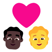 👨🏿‍❤️‍🧑 Emoji Liebespaar: Mannn, Person, dunkle Hautfarbe, Kein Hautton Microsoft Windows 11 November 2021 Update.