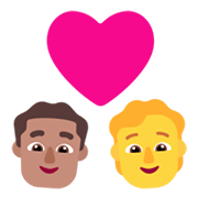 Emoji 👨🏽‍❤️‍🧑 Coppia Con Cuore: uomo, persona, Carnagione Olivastra, Nessun tono della pelle su Microsoft Windows 11 November 2021 Update.