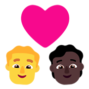 Emoji 👨‍❤️‍🧑🏿 Coppia Con Cuore: uomo, persona, Nessun tono della pelle, Carnagione Scura su Microsoft Windows 11 November 2021 Update.