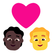 🧑🏿‍❤️‍👨 Emoji Liebespaar: Person, Mannn, dunkle Hautfarbe, Kein Hautton Microsoft Windows 11 November 2021 Update.