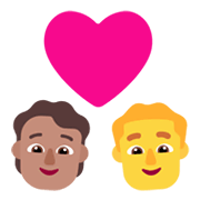 Emoji 🧑🏽‍❤️‍👨 Coppia Con Cuore: persona, uomo, Carnagione Olivastra, Nessun tono della pelle su Microsoft Windows 11 November 2021 Update.