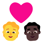 🧑‍❤️‍👨🏿 Emoji Casal Apaixonado: Pessoa, Homem, Sem tom de pele, Pele Escura na Microsoft Windows 11 November 2021 Update.