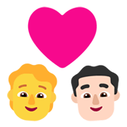 🧑‍❤️‍👨🏻 Emoji Pareja Enamorada: Persona, Hombre, Sin tono de piel, Tono De Piel Claro en Microsoft Windows 11 November 2021 Update.