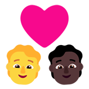 Emoji 🧑‍❤️‍🧑🏿 Coppia Con Cuore: persona, persona, Nessun tono della pelle, Carnagione Scura su Microsoft Windows 11 November 2021 Update.