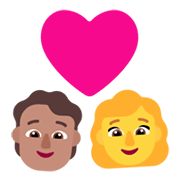 🧑🏽‍❤️‍👩 Emoji Casal Apaixonado: Pessoa, Mulher, Pele Morena, Sem tom de pele na Microsoft Windows 11 November 2021 Update.