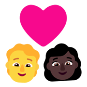 Emoji 🧑‍❤️‍👩🏿 Coppia Con Cuore: persona, Donna, Nessun tono della pelle, Carnagione Scura su Microsoft Windows 11 November 2021 Update.