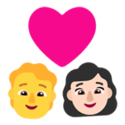 🧑‍❤️‍👩🏻 Emoji Pareja Enamorada: Persona, Mujer, Sin tono de piel, Tono De Piel Claro en Microsoft Windows 11 November 2021 Update.