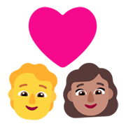 Emoji 🧑‍❤️‍👩🏽 Coppia Con Cuore: persona, Donna, Nessun tono della pelle, Carnagione Olivastra su Microsoft Windows 11 November 2021 Update.
