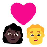 👩🏿‍❤️‍👨 Emoji Pareja Enamorada - Mujer: Tono De Piel Oscuro, Hombre en Microsoft Windows 11 November 2021 Update.