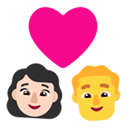 👩🏻‍❤️‍👨 Emoji Pareja Enamorada - Mujer: Tono De Piel Claro, Hombre en Microsoft Windows 11 November 2021 Update.