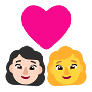 Emoji 👩🏻‍❤️‍👩 Coppia Con Cuore - Donna: Carnagione Chiara, Donna su Microsoft Windows 11 November 2021 Update.