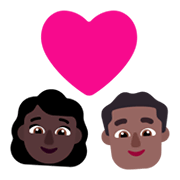 Emoji 👩🏿‍❤️‍👨🏾 Coppia Con Cuore - Donna: Carnagione Scura, Uomo: Carnagione Abbastanza Scura su Microsoft Windows 11 November 2021 Update.