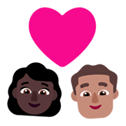 👩🏿‍❤️‍👨🏽 Emoji Pareja Enamorada - Mujer: Tono De Piel Oscuro, Hombre: Tono De Piel Medio en Microsoft Windows 11 November 2021 Update.