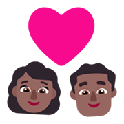 Emoji 👩🏾‍❤️‍👨🏾 Coppia Con Cuore - Donna: Carnagione Abbastanza Scura, Uomo: Carnagione Abbastanza Scura su Microsoft Windows 11 November 2021 Update.