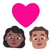 Emoji 👩🏾‍❤️‍👨🏽 Coppia Con Cuore - Donna: Carnagione Abbastanza Scura, Uomo: Carnagione Olivastra su Microsoft Windows 11 November 2021 Update.