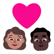 Emoji 👩🏽‍❤️‍👨🏿 Coppia Con Cuore - Donna: Carnagione Olivastra, Uomo: Carnagione Scura su Microsoft Windows 11 November 2021 Update.