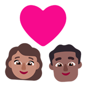 Emoji 👩🏽‍❤️‍👨🏾 Coppia Con Cuore - Donna: Carnagione Olivastra, Uomo: Carnagione Abbastanza Scura su Microsoft Windows 11 November 2021 Update.