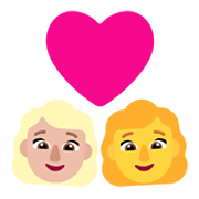 Emoji 👩🏼‍❤️‍👩 Coppia Con Cuore - Donna: Carnagione Abbastanza Chiara, Donna su Microsoft Windows 11 November 2021 Update.