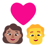 Émoji 👩🏽‍❤️‍👨 Couple Avec Cœur - Femme: Peau Légèrement Mate, Hombre sur Microsoft Windows 11 November 2021 Update.