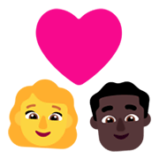 👩‍❤️‍👨🏿 Emoji Casal Apaixonado - Mulher, Homem: Pele Escura na Microsoft Windows 11 November 2021 Update.