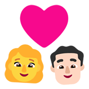 Émoji 👩‍❤️‍👨🏻 Couple Avec Cœur - Femme, Homme: Peau Claire sur Microsoft Windows 11 November 2021 Update.