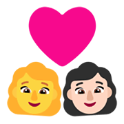 Emoji 👩‍❤️‍👩🏻 Coppia Con Cuore - Donna, Donna: Carnagione Chiara su Microsoft Windows 11 November 2021 Update.