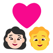 Emoji 👩🏻‍❤️‍🧑 Coppia Con Cuore: Donna, persona, Carnagione Chiara, Nessun tono della pelle su Microsoft Windows 11 November 2021 Update.