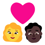 👩‍❤️‍🧑🏿 Emoji Liebespaar: Frau, Person, Kein Hautton, dunkle Hautfarbe Microsoft Windows 11 November 2021 Update.