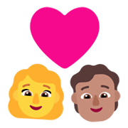 👩‍❤️‍🧑🏽 Emoji Liebespaar: Frau, Person, Kein Hautton, mittlere Hautfarbe Microsoft Windows 11 November 2021 Update.