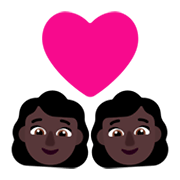 Emoji 👩🏿‍❤️‍👩🏿 Coppia Con Cuore - Donna: Carnagione Scura, Donna: Carnagione Scura su Microsoft Windows 11 November 2021 Update.