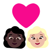 Emoji 👩🏿‍❤️‍👩🏼 Coppia Con Cuore - Donna: Carnagione Scura, Donna: Carnagione Abbastanza Chiara su Microsoft Windows 11 November 2021 Update.