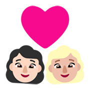 Emoji 👩🏻‍❤️‍👩🏼 Coppia Con Cuore - Donna: Carnagione Chiara, Donna: Carnagione Abbastanza Chiara su Microsoft Windows 11 November 2021 Update.