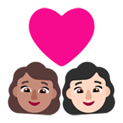 Emoji 👩🏽‍❤️‍👩🏻 Coppia Con Cuore - Donna: Carnagione Olivastra, Donna: Carnagione Chiara su Microsoft Windows 11 November 2021 Update.