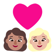 Emoji 👩🏽‍❤️‍👩🏼 Coppia Con Cuore - Donna: Carnagione Olivastra, Donna: Carnagione Abbastanza Chiara su Microsoft Windows 11 November 2021 Update.