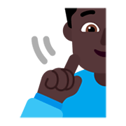 Emoji 🧏🏿‍♂️ Uomo Con Problemi Di Udito: Carnagione Scura su Microsoft Windows 11 November 2021 Update.