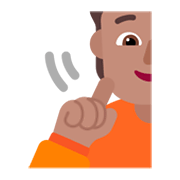 Emoji 🧏🏽 Persona Con Problemi Di Udito: Carnagione Olivastra su Microsoft Windows 11 November 2021 Update.